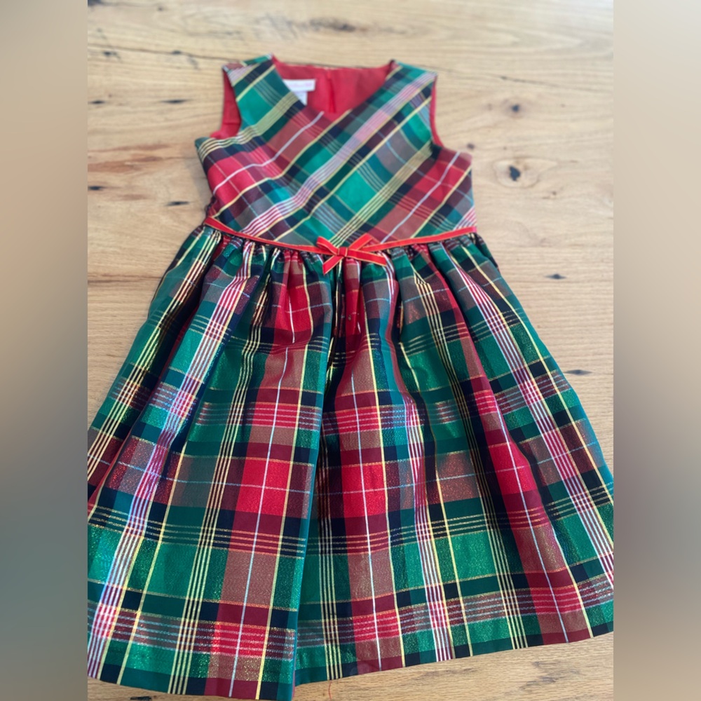Bonnie Jean Red Green‎ Plaid Holiday Formal Dress Girls 6X Preloved